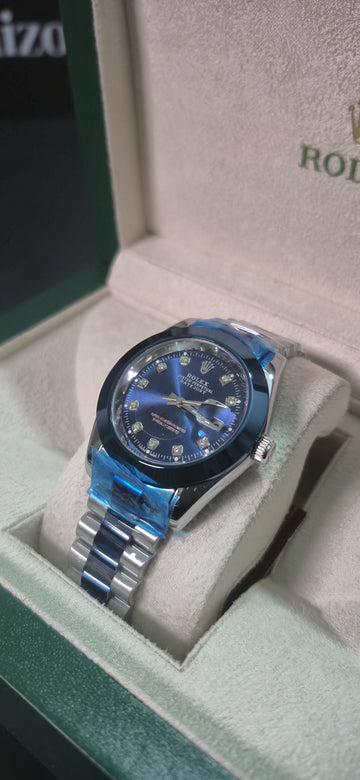 Rolex Date-just Blue Dial Diamond Markers