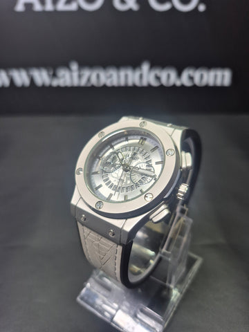 Hublot Big Bang- Silver dial Leather Strap