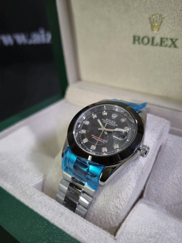 Rolex Datejust – Silver & Black Men’s Watch