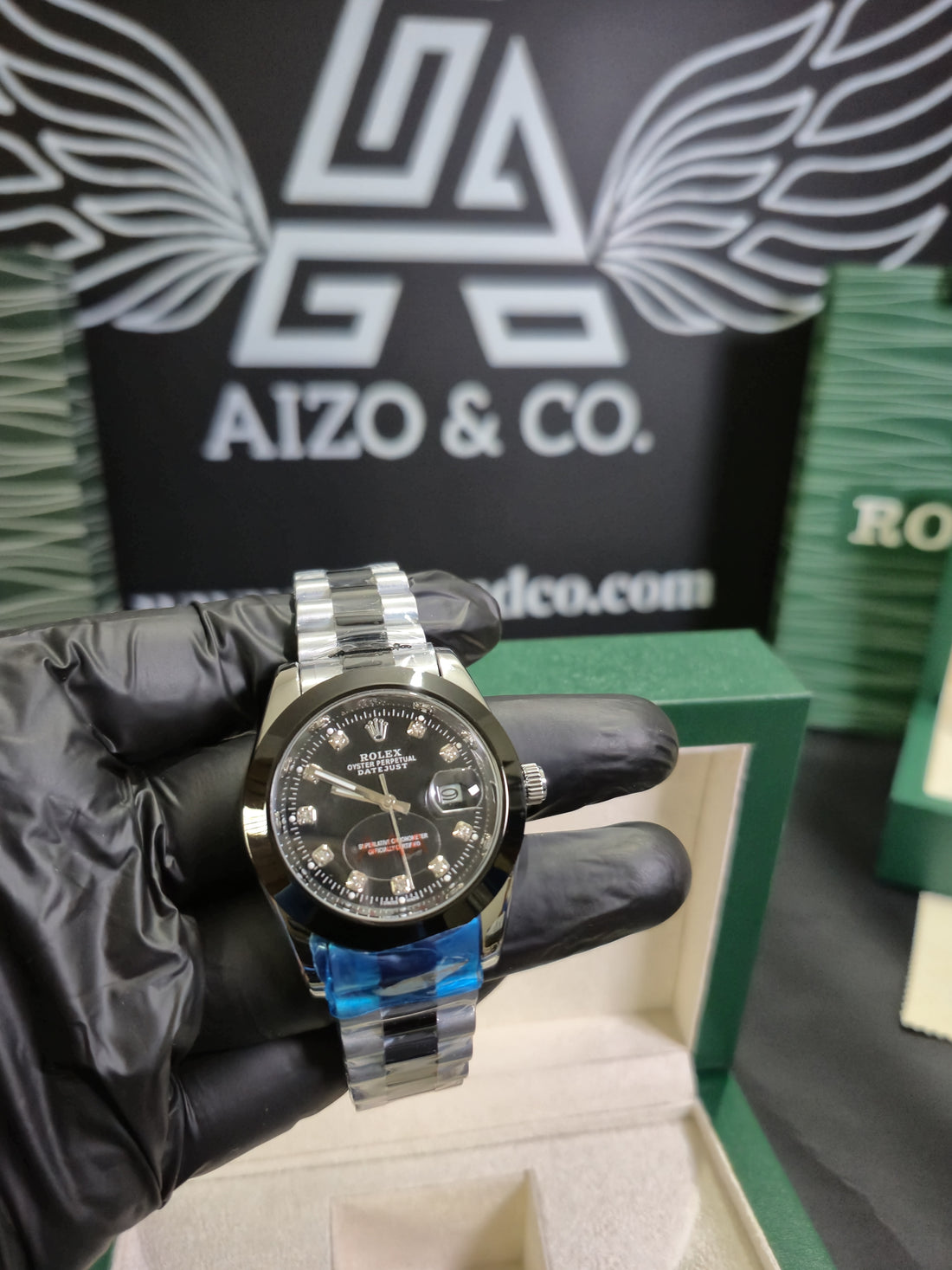 Rolex Datejust – Silver & Black Men’s Watch