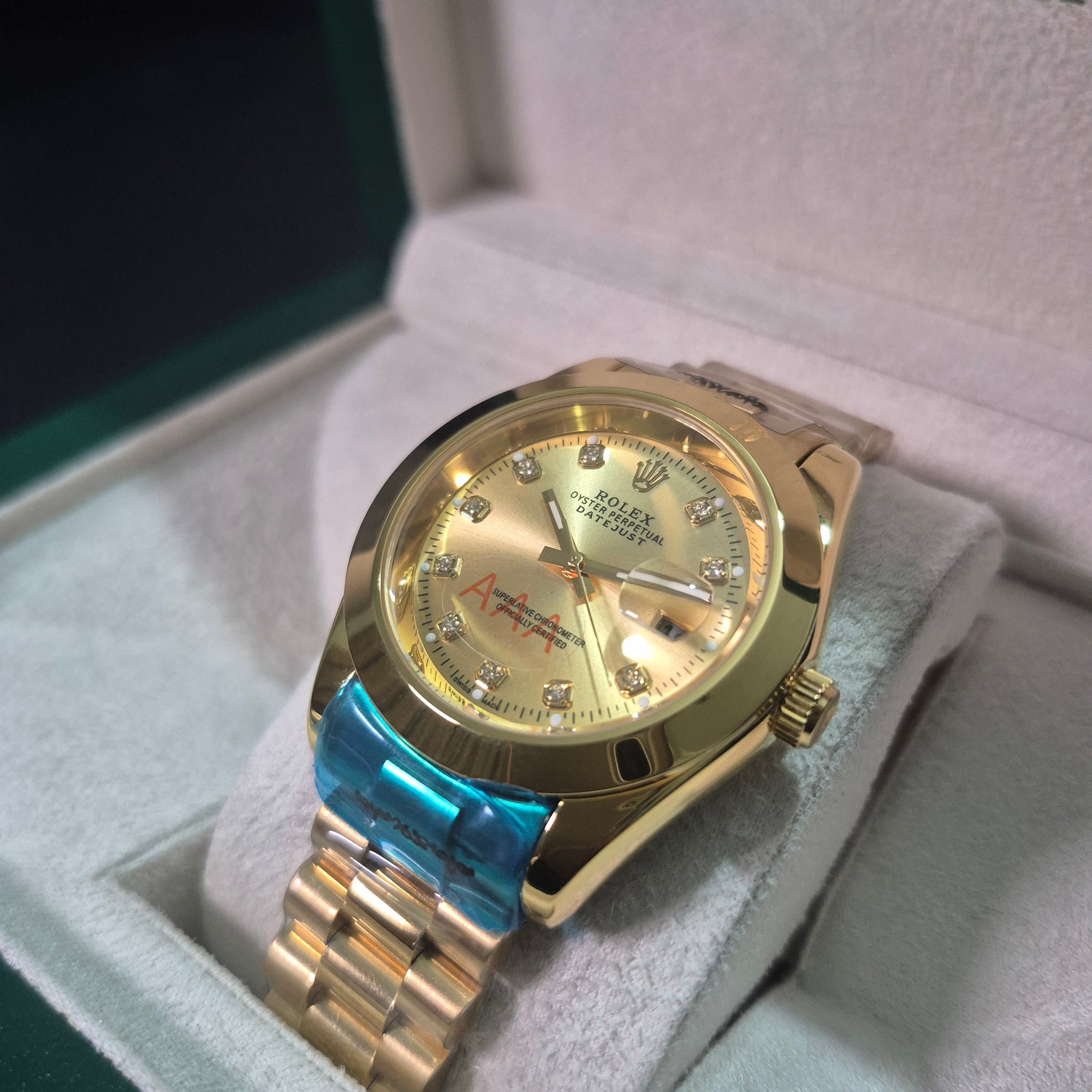 RLX Diamond Date-just Champagne gold dial