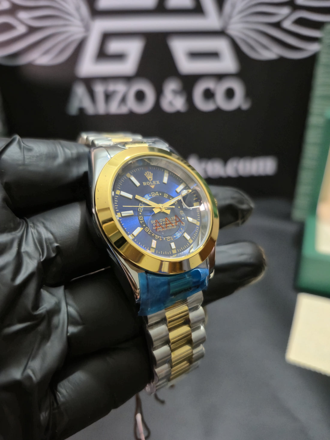 RLX Sky-Dweller – Two-Tone Blue Dial Watch
