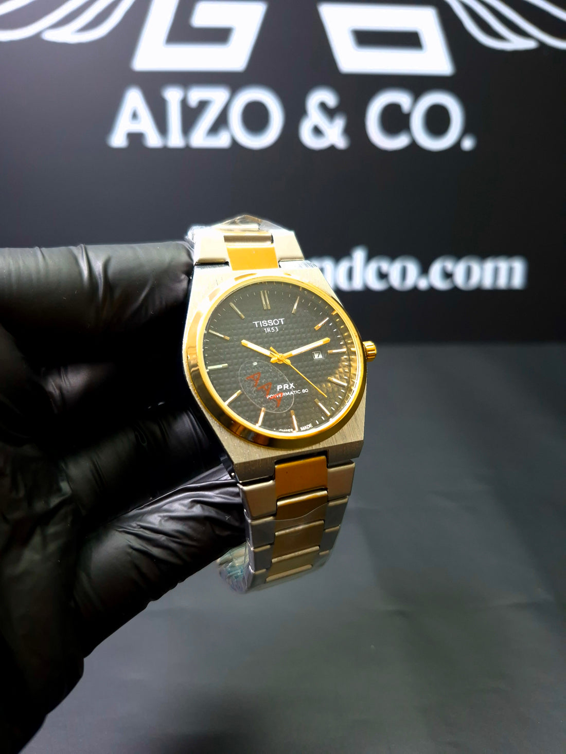 Tissot PRX Black dial- Two Tone Gold & Silver