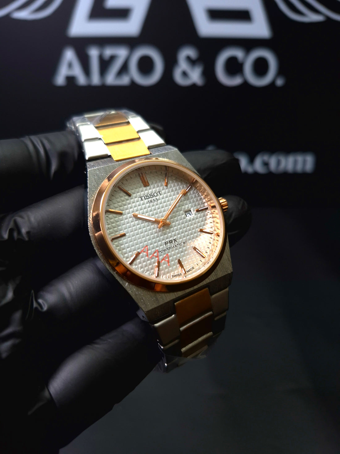 Tissot PRX Rose white dial- Two Tone Gold & Silver