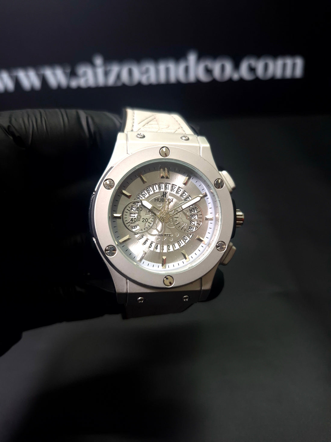 Hublot Big Bang- Silver dial Leather Strap