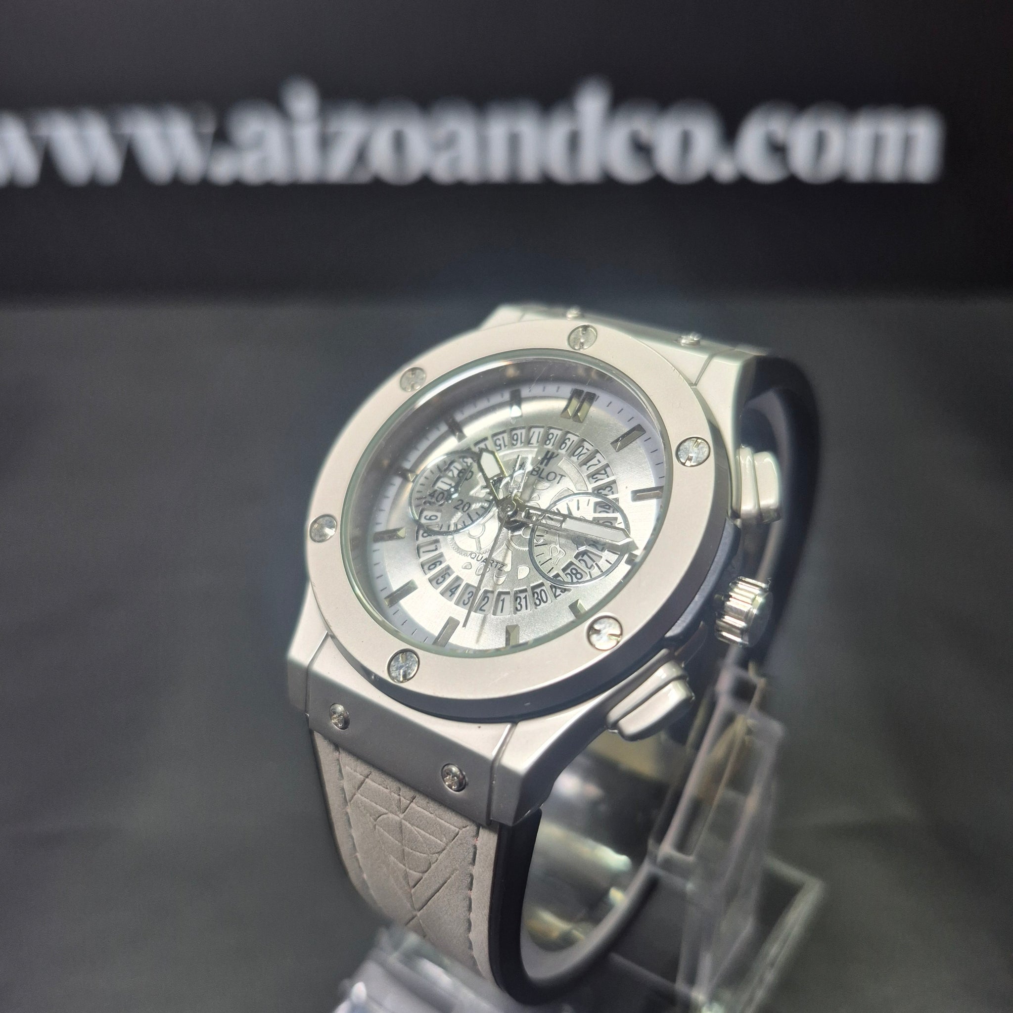 Hublot Big Bang- Silver dial Leather Strap